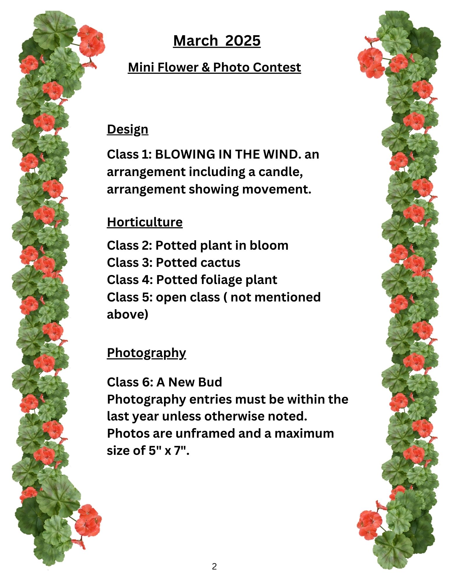 March Mini Flower Show