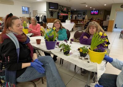 April Meeting with Country Basket Easter Centre piece