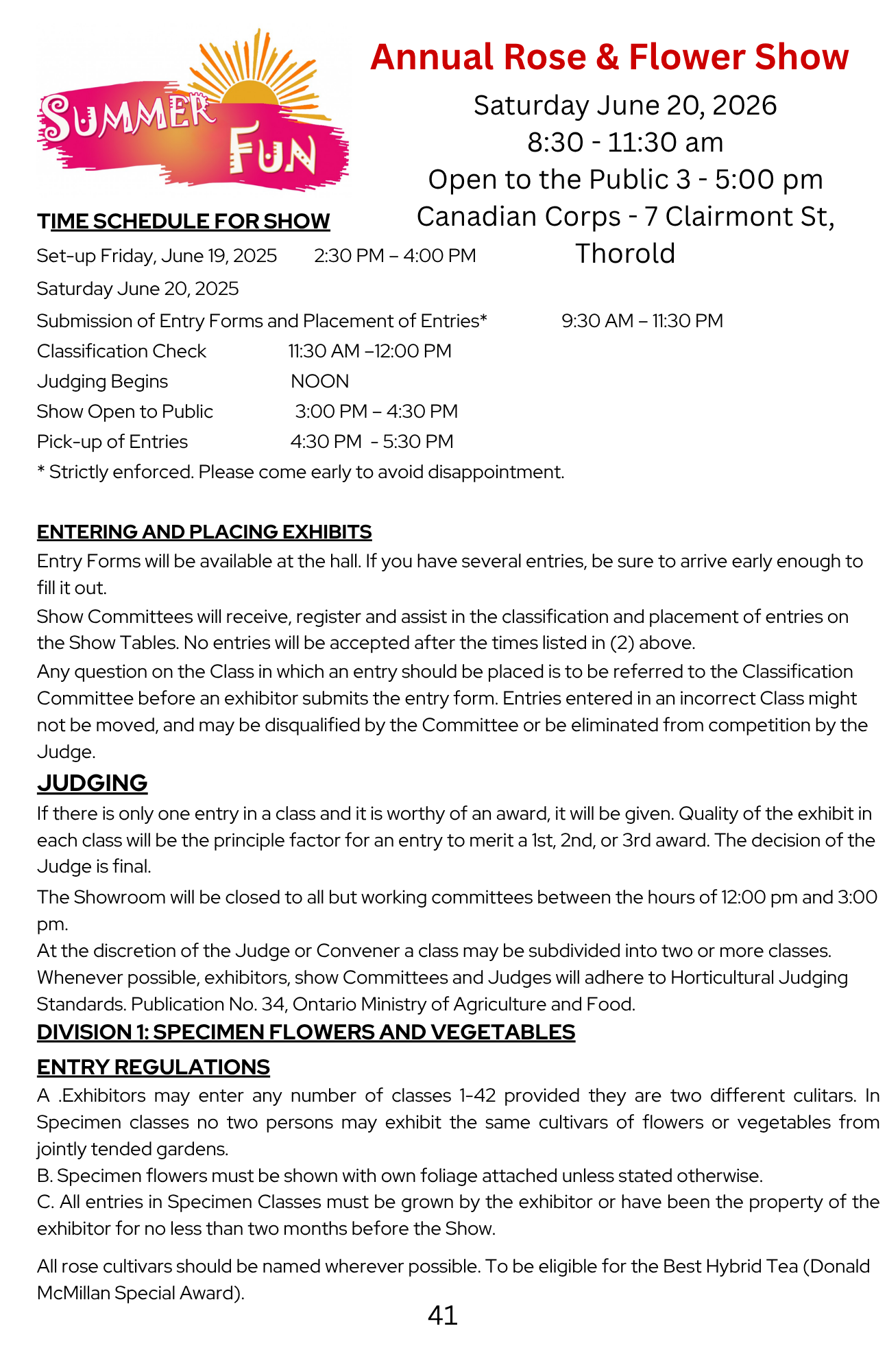 Thorold Rose & Flower Show Page 1